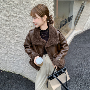 K308 P205 现货主推25冬皮羊羔毛外套加厚保暖外套派克2D044 703