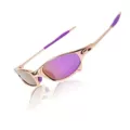 Gold Frame Purple Lens + Mirror Box + Lens Cloth
