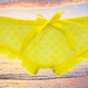 黄裤 黄色透明小内裤 蕾丝低腰性感蝴蝶结桃心网纱青年个性 衩弹力黄