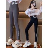 子潮 中大童女童学生一体外穿芭比裤 儿童鲨鱼冬季 加绒加厚秋冬底裤