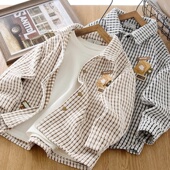 外套帅气时尚 男童衬衫 宝宝男孩秋装 儿童衬衣薄款 时髦 春秋2026新款