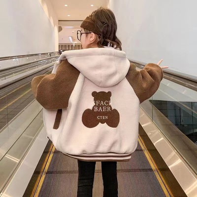 女童外套秋冬夹棉羊羔绒