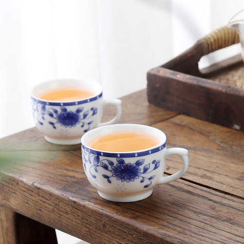 待客家用防烫耳杯功夫白瓷小茶杯