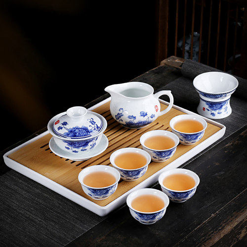 功夫茶具套装陶瓷简约泡茶器礼品
