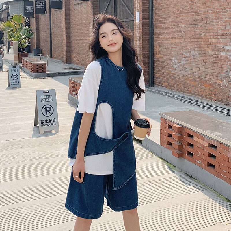 2024春夏新款原创设计洋气时尚百搭牛仔套装2C112-C313-P120-K178