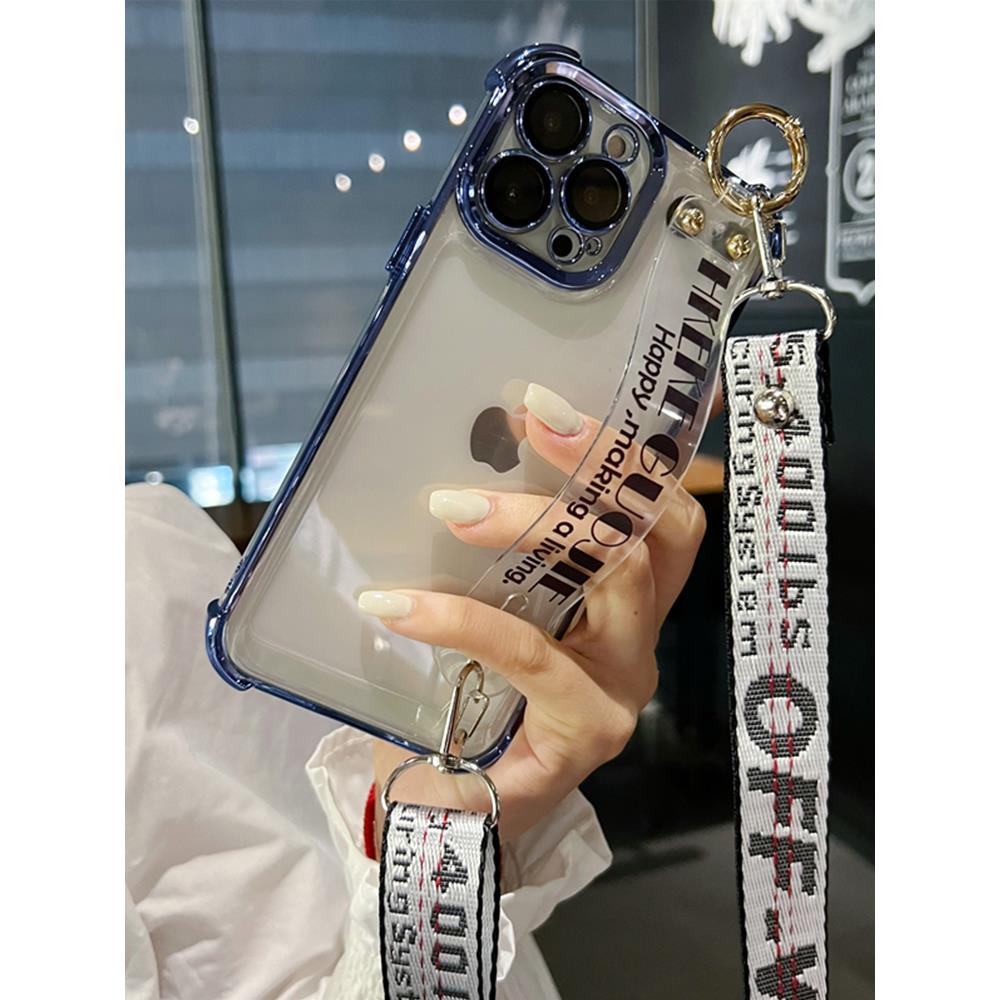 一体镜头膜适用于iPhone15Promax手机壳16e斜挎挂绳苹果16Promax腕带支架13四角气囊防摔12全包镜头14透明XS