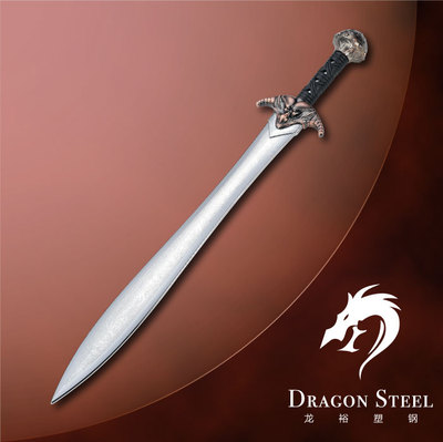 台湾龙裕塑钢电镀龙剑鱼短剑练习表演武术对抗训练无刃装饰罗马剑