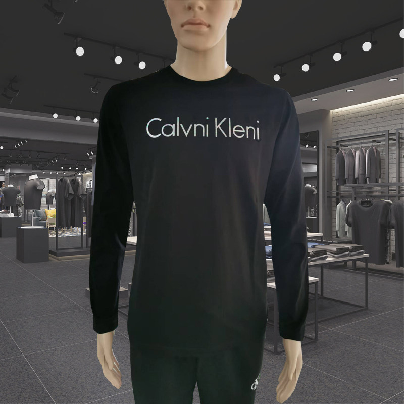 奥莱calhao kjian CK长袖T恤男装秋冬季明星同款运动休闲百搭体恤