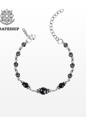 海盗船银饰新款时尚玛瑙手链