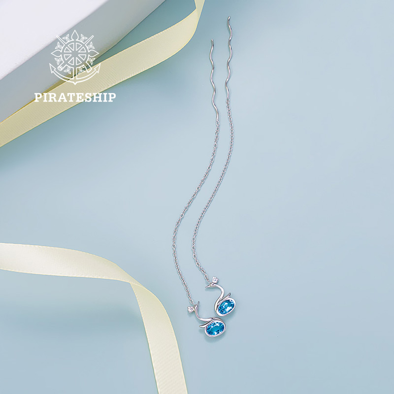 海盜船銀飾新款托帕石流蘇耳線長款韓國氣質簡約女耳釘個性銀耳環在類目 飾品/流行首飾/時尚飾品新, 耳飾, 耳線中 - 來自Buy2taobao.com提供專業的淘寶代購服務