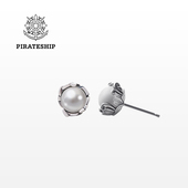 女气质 海盗船银饰2020年新款 潮耳钉水珍珠耳环个性 韩国简约耳饰