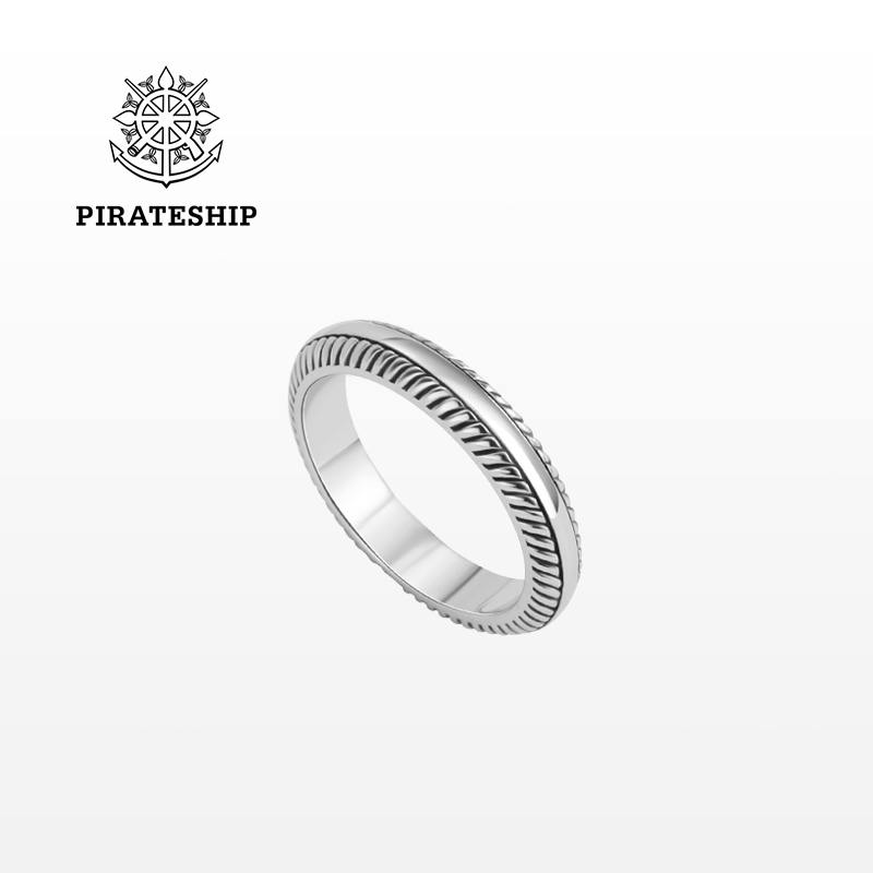 海盗船戒指情侣款复古欧美刻字