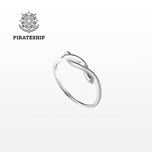 海盗船银饰拧纹戒指轻奢个性
