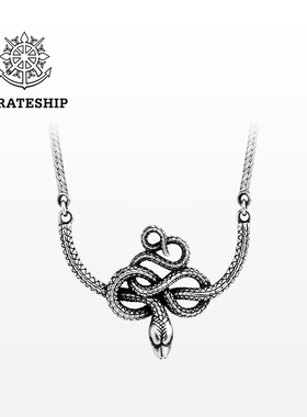 海盗船银饰项链男士潮牌复古风格