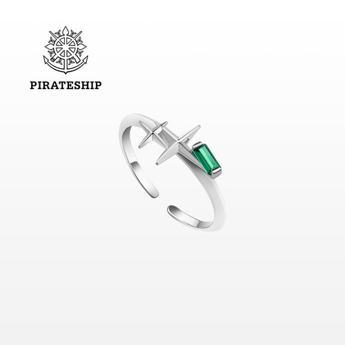 海盗船银饰北极星戒指