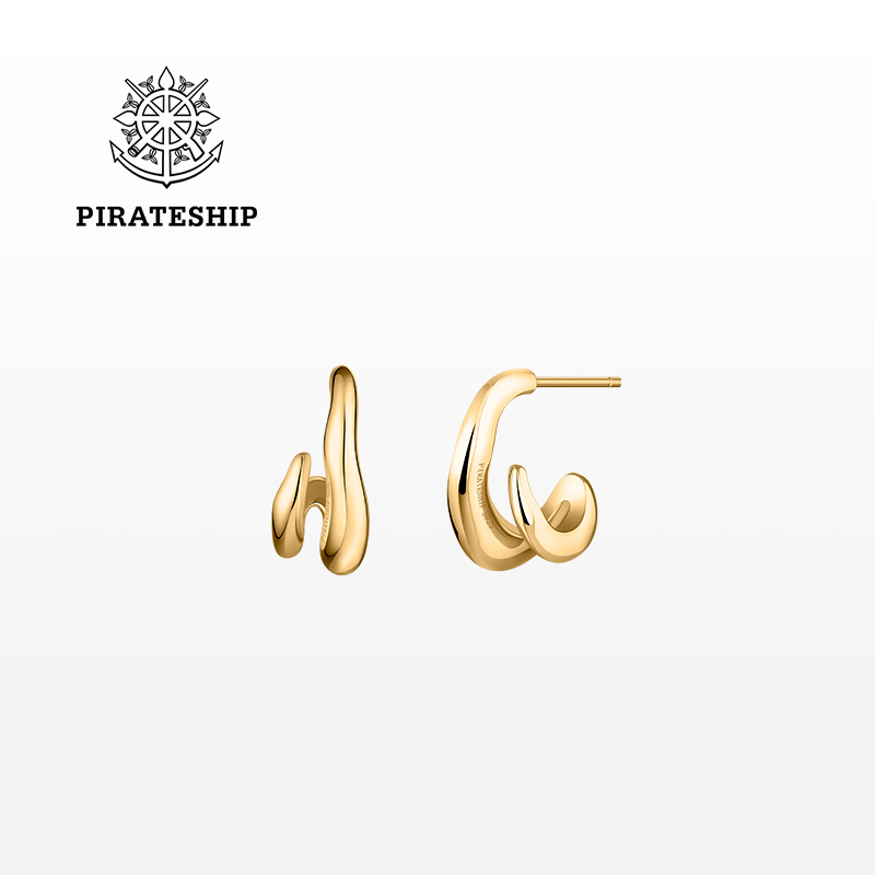 海盗船银饰轻奢设计感银耳钉