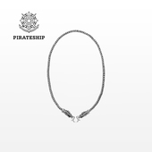 银项链欧美复古潮嘻哈配饰男潮牌百搭款 海盗船银饰新款 龙头个性