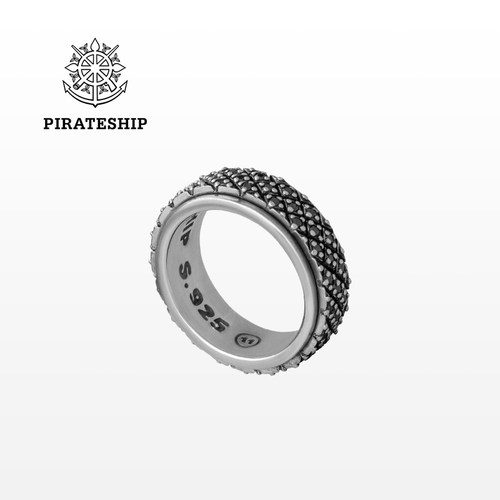 海盗船银饰复古戒指男女重工款