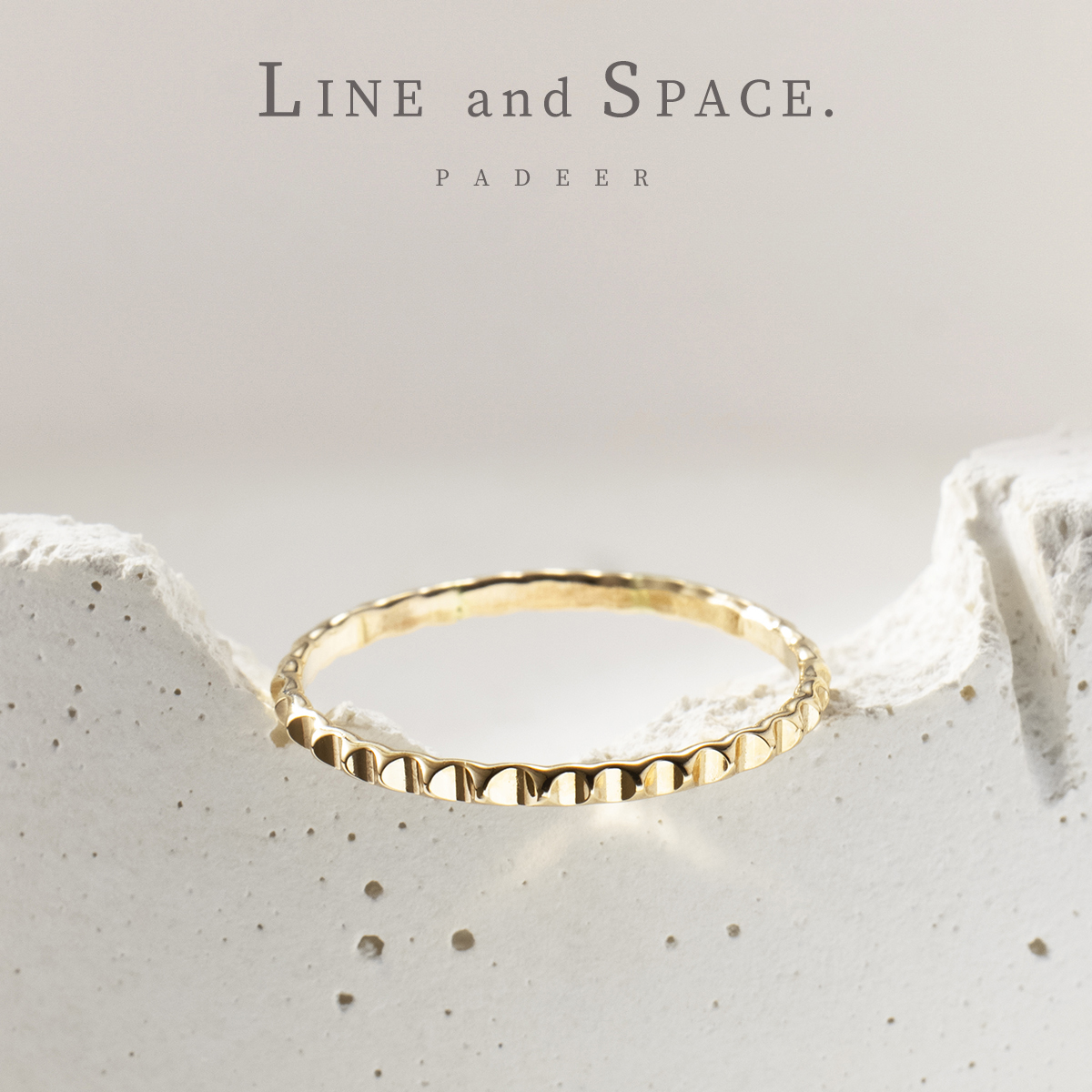 14K包金闪亮錾刻齿轮条纹戒指女