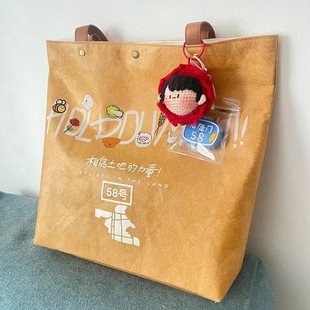 十个勤天杜邦纸帆布包可水洗揉纹斜挎单肩牛皮纸袋种地吧少年周边