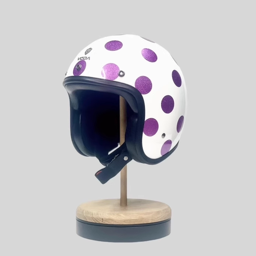 veda碳纤维摩托车粉紫波点头盔女