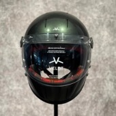 绅士灰VELDT摩托车头盔3c认证机车男女骑行电动安全盔红绿格内衬