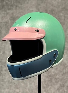 夏日姐妹花薄荷VELDT复古摩托车盔男3c认证盔透气组合摩托车头盔