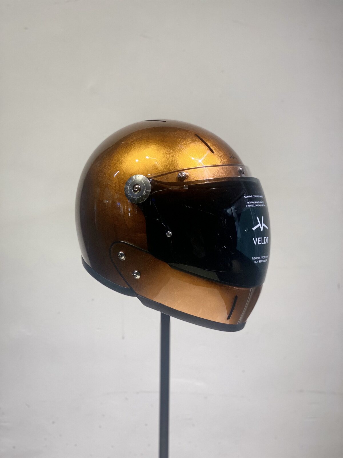 古铜箔全盔银箔下巴法国复古摩托车头盔3c认证veldt通用维尔特