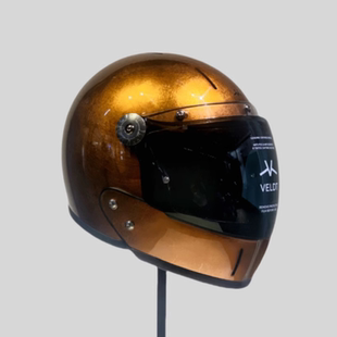 古铜箔全盔银箔下巴法国复古摩托车头盔3C认证VELDT通用维尔特