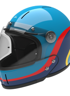 环法拉力蓝赛车头盔法国VELDT摩托车头盔男女3c认证机车电动车盔