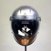 银箔铜下巴VELDT碳纤维复古头盔摩托哈雷骑行半盔全盔男女四季