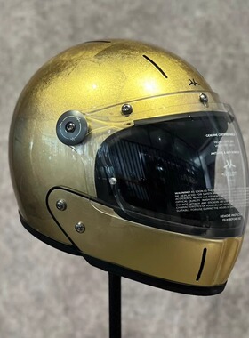 金箔全盔电动车头盔3c认证VELDT男女半盔摩托车安全法国复古盔