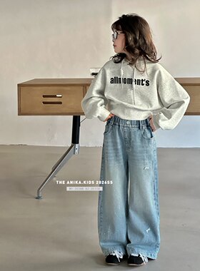 阿尼卡ANIKA春季新款2026春季新款女童带帽短款卫衣上衣T恤上衣