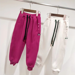 ANIKA阿尼卡品牌童装 冬季新一体绒男女童加厚运动裤休闲裤中性