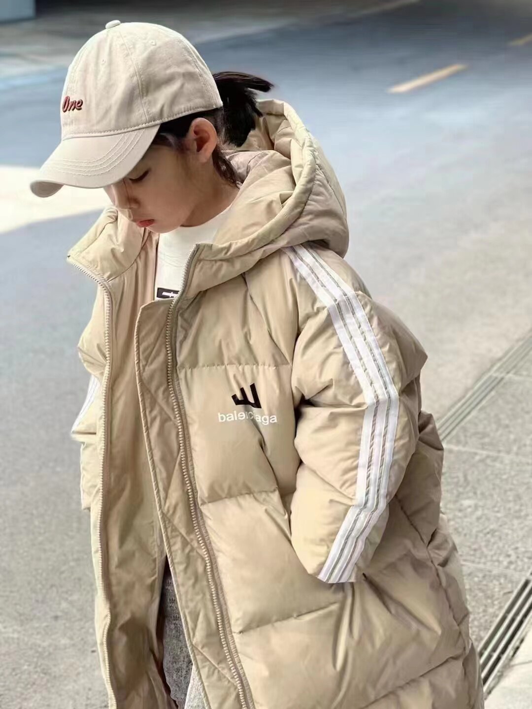 阿尼卡韩国品牌 冬新款大童中性款男女童中长款保暖羽绒服外套