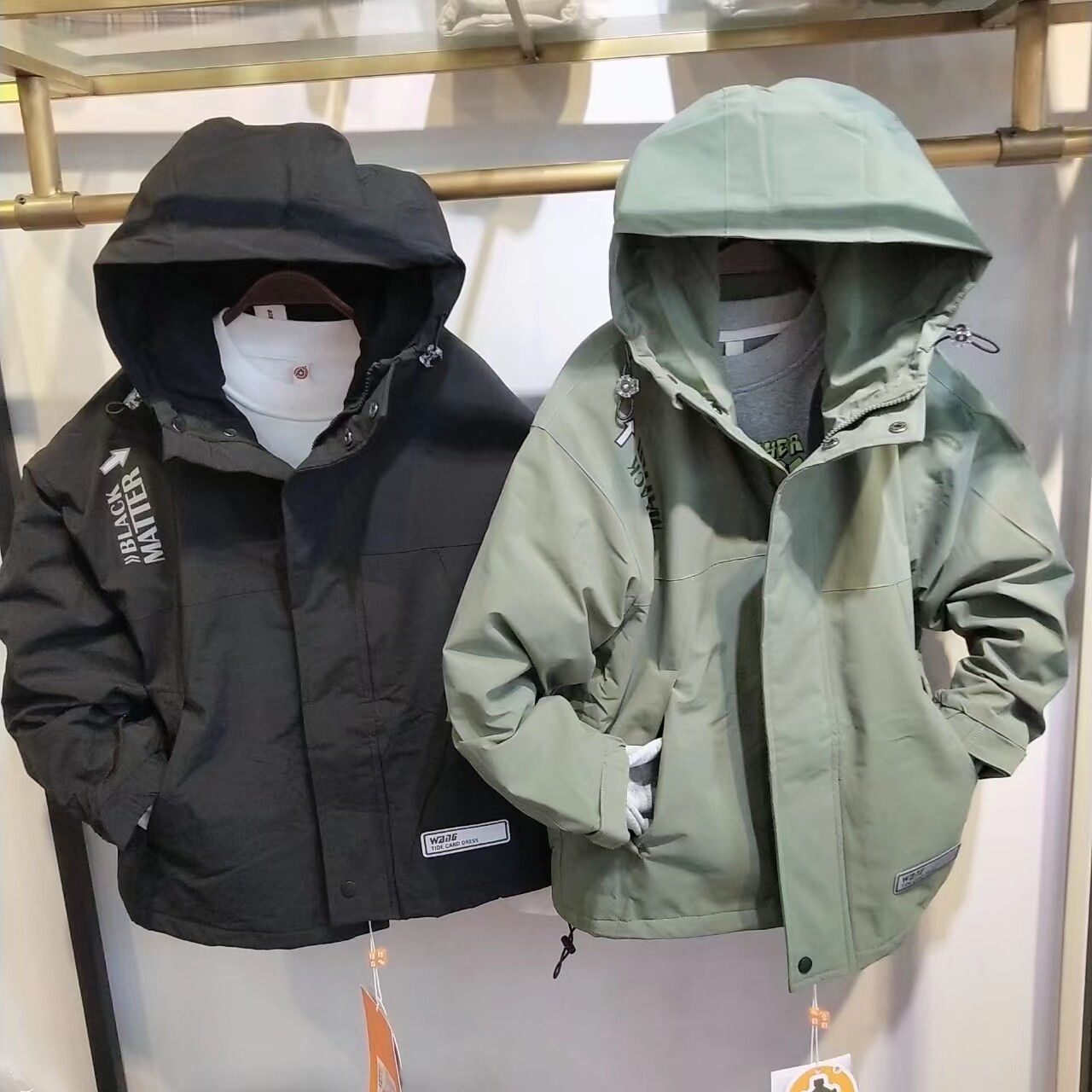 百仕博冬新款童装大童青少年男女童洋气加厚反光条字母棉外套