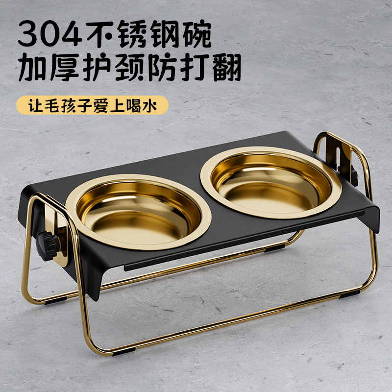 猫碗不锈钢饭碗可调节斜面护颈狗碗双碗喝水碗慢食碗防打翻猫食盆,宠物/宠物食品及用品,猫狗碗/慢食碗,淘宝优惠券,粉丝福利购,淘宝优惠卷