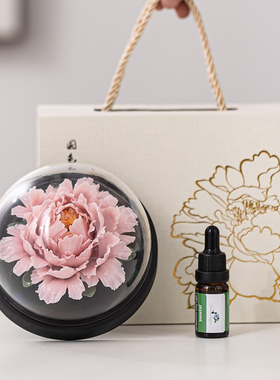 陶瓷花香薰扩香器 手工非遗牡丹花家居室内摆件 线香插装饰艺术品