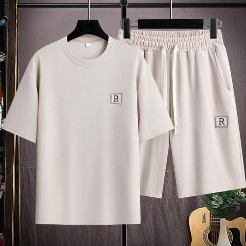 男士家居服套装宽松潮流两件套休闲运动短袖短裤一套衣服睡衣男夏
