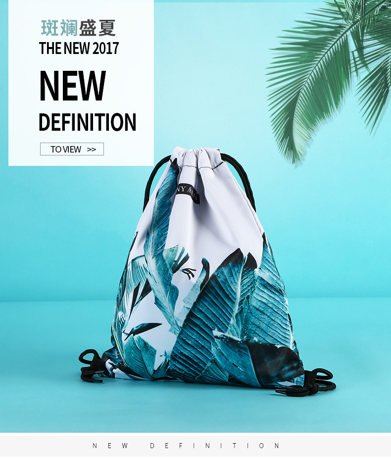 SURFING Banana leaves Bundle pocket Drawstring Chaopai Hong Kong style Backpack leisure time motion Bodybuilding Female bagin the Leather/Lady bags/Men's bag, Backpack  category - from Buy2taobao.com to provide professional Taobao agent buy service
