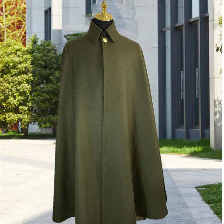 男士披风斗篷少帅大衣高档军绿色披风民国军阀外套影视剧表演服装