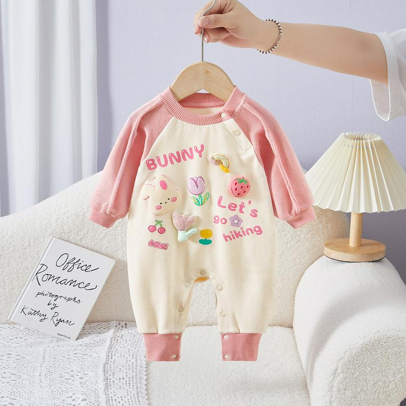 婴儿国风新生儿婴儿童装服装婴儿连体衣衣服春秋新款女秋装卡通衣