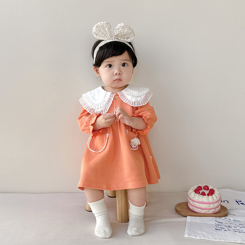 甜美服装女童大春季婴儿字公主裙子A国风风童装新款长袖童装连衣