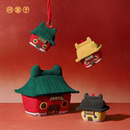 祥瑞系列小庙 问童子 毛绒布艺玩偶包挂摆件公仔玩具礼物 新品