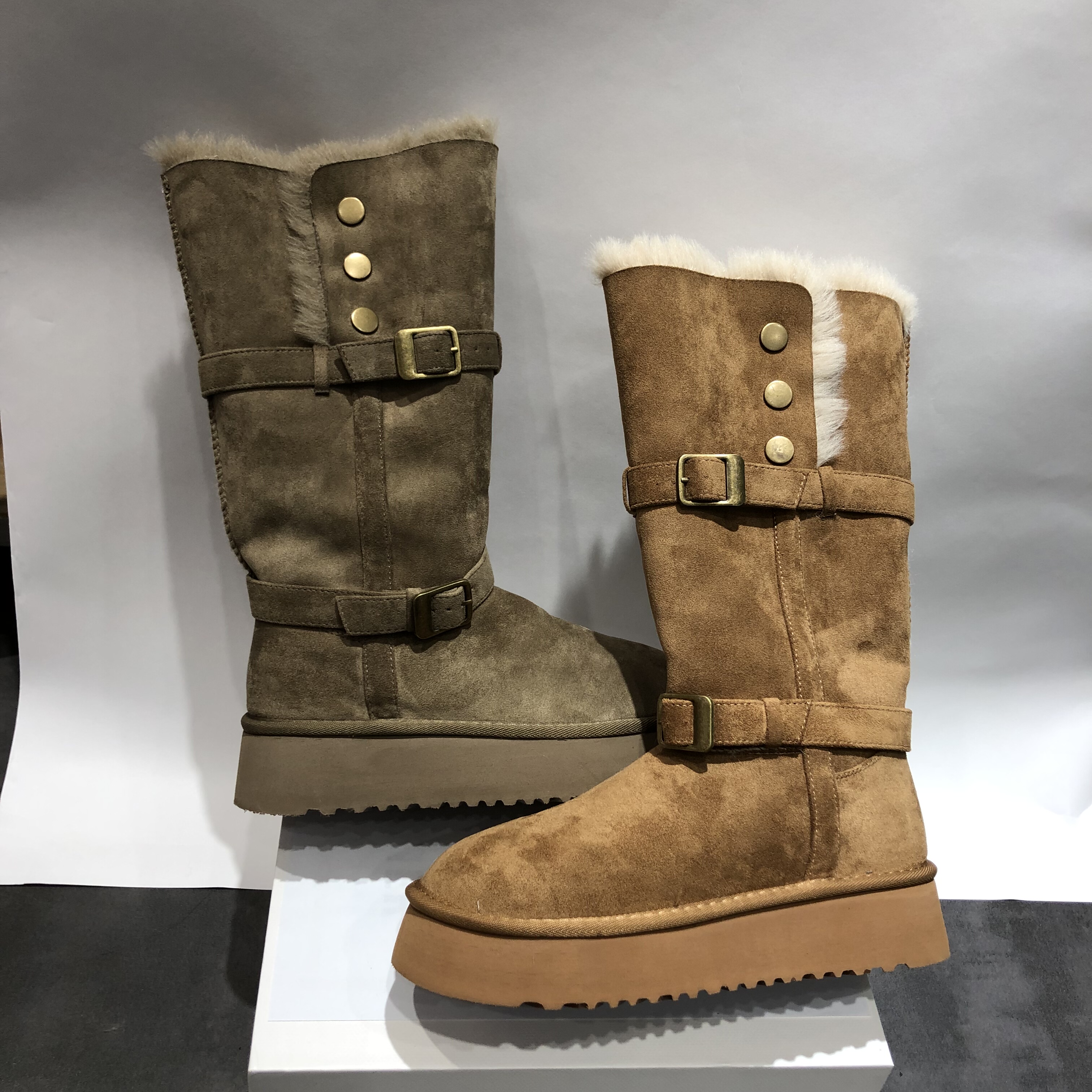 LFR厚底雪地靴女2025冬季新款加绒加厚保暖两穿中筒靴防滑棉鞋q