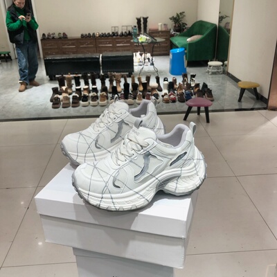 LFR真皮厚底老爹鞋女2026春季新款网面透气增高休闲运动鞋跑步鞋