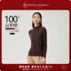 100%山羊绒长袖 春竹25冬季 新款 半高领百搭纯色上衣女12
