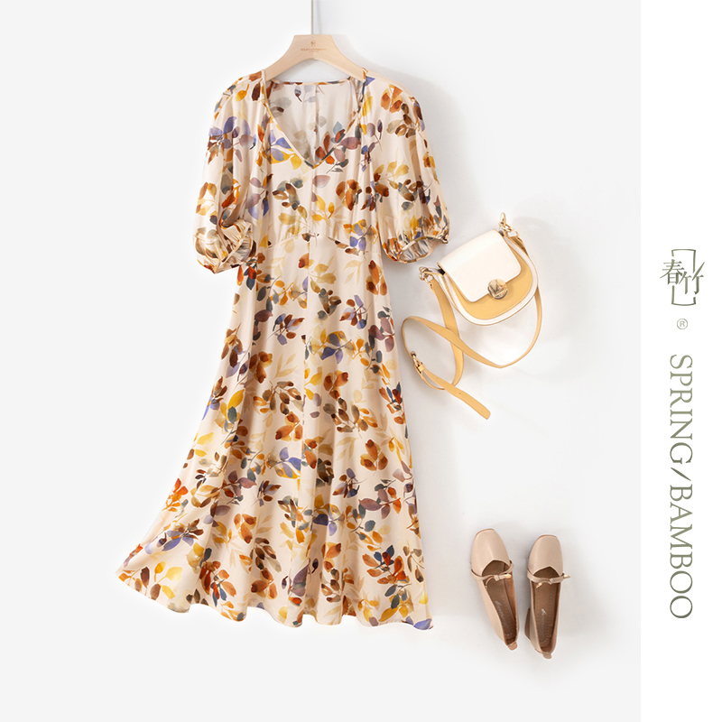 桑蚕丝真丝气质优雅休闲春竹