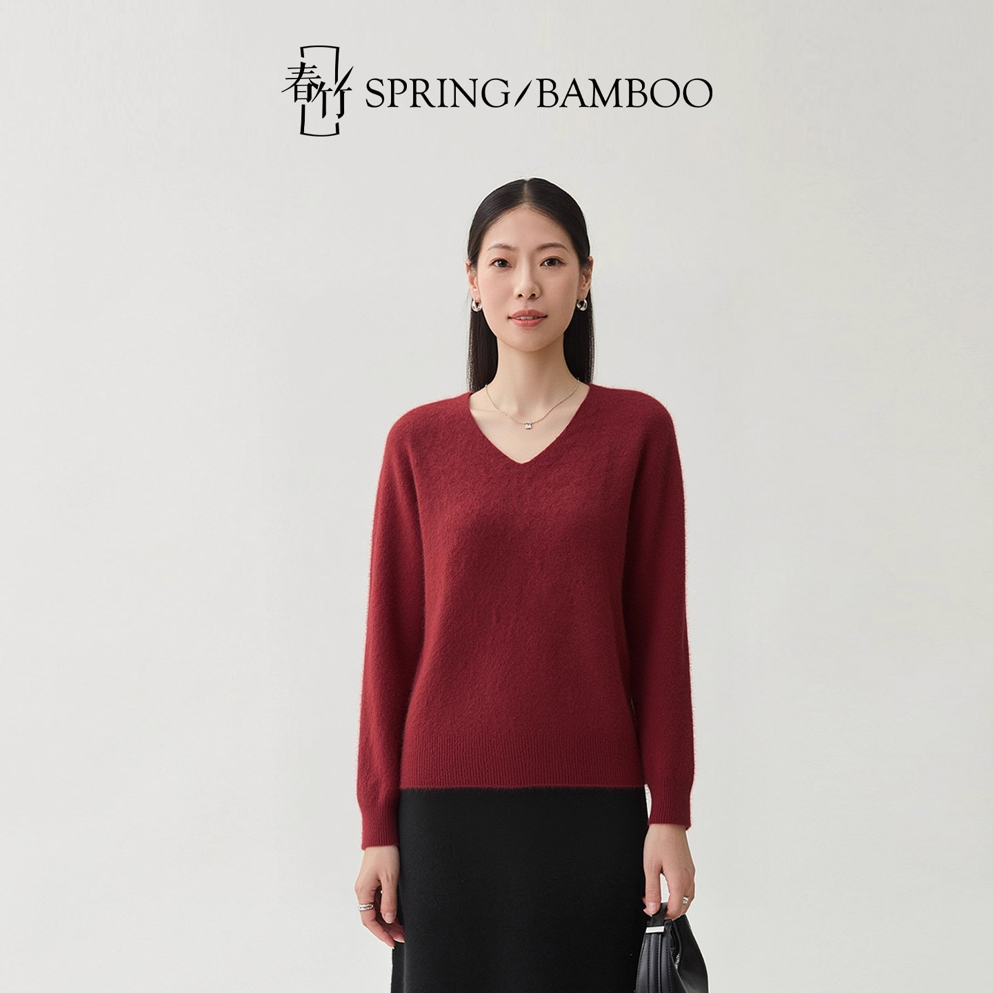 春竹羊毛羊绒长袖女士羊毛衫