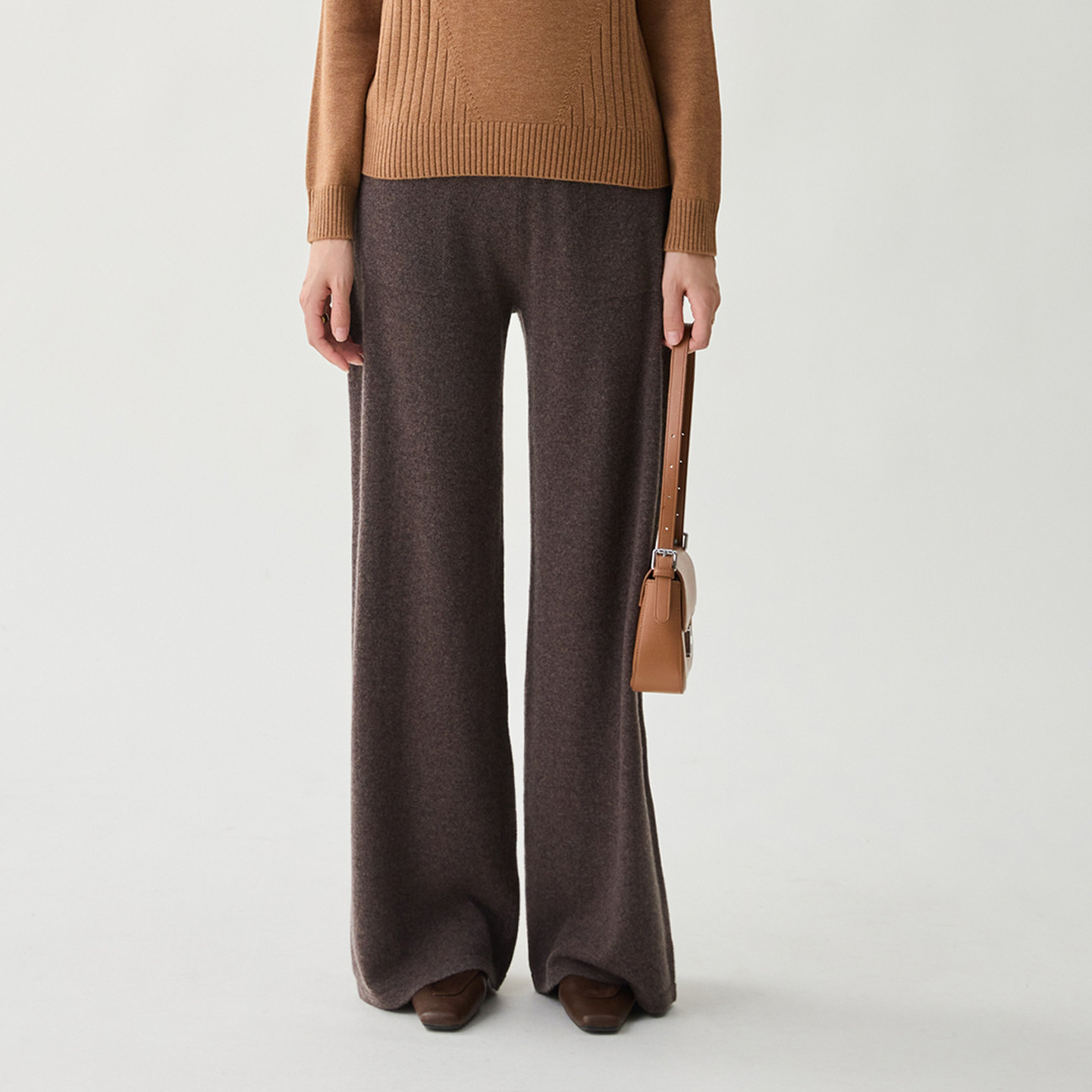 春竹秋冬新款100%山羊绒松紧腰带口袋针织显瘦百搭阔腿休闲裤子女,女装/女士精品,休闲裤,淘宝优惠券,粉丝福利购,淘宝优惠卷